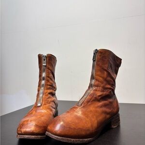 Guidi Fromt-Zip Boots – Brown Vacchetta Leather
